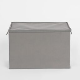 OHS Foldable Fabric Storage Box Lid Toys Books Organiser Space Saving Clothes Bin in Charcoal - thumbnail 5