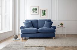 The Great Sofa Company Ezra 2 Seater Textured Velvet Sofa - Scroll Arm in Navy - thumbnail 1