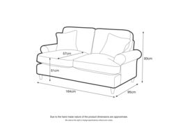The Great Sofa Company Ezra 2 Seater Textured Velvet Sofa - Scroll Arm in Navy - thumbnail 4