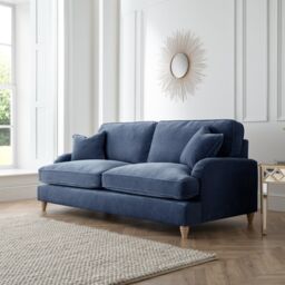 The Great Sofa Company Ezra 2 Seater Textured Velvet Sofa - Scroll Arm in Navy - thumbnail 6