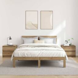 Berkfield Home Bedside Cabinets 2 pcs Artisan Oak 50x40x43.5 cm Engineered Wood in Brown - thumbnail 3