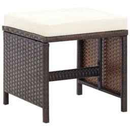 Berkfield Home 13 Piece Outdoor Dining Set with Cushions Poly Rattan Brown - thumbnail 9