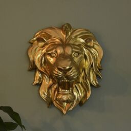 "Madison & Mayfair Majestic Gold Roaring Lion Wall Sculpture - Size: W16"" x H16""" - thumbnail 1