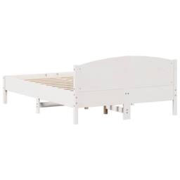 Berkfield Home Beautiful Bed Frame without Mattress White 135x190 cm Double Soli - thumbnail 6