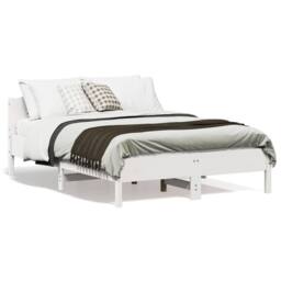 Berkfield Home Beautiful Bed Frame without Mattress White 135x190 cm Double Soli - thumbnail 2