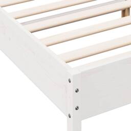 Berkfield Home Beautiful Bed Frame without Mattress White 135x190 cm Double Soli - thumbnail 7