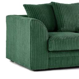 Furniture 786 Hannah Jumbo Cord 4 Seater Right Hand Facing Corner Sofa in Green - thumbnail 4