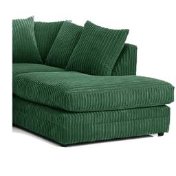 Furniture 786 Hannah Jumbo Cord 4 Seater Right Hand Facing Corner Sofa in Green - thumbnail 3