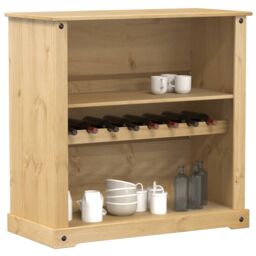 Berkfield Home Wine Cabinet Corona 107.5x51x105.5 cm Solid Wood Pine in Brown