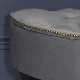 Glasstone Grey Velvet Storage Pouf Ottoman - thumbnail 4
