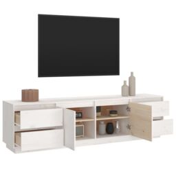 Berkfield Home TV Cabinet White 176x37x47.5 cm Solid Wood Pine - thumbnail 5
