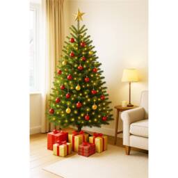 Clifton Premier Nordman Fir Xmas Tree-Low Needle Drop-1.75 - 2.0m (5.75 - 6.5ft) in Green