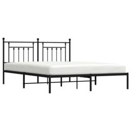Berkfield Home Metal Bed Frame with Headboard Black 180x200 cm Super King - thumbnail 4