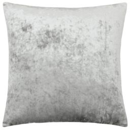 Paoletti Verona Crushed Velvet Sqaure Polyester Filled Cushion in Silver - Size: 55 cm x 55 cm