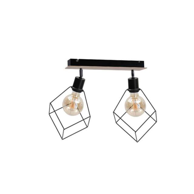 Netlighting Ruben Twin Ceiling Spotlight Wood 55cm 2x E27 in Brown