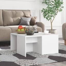 Berkfield Home Stylish Coffee Tables 4 pcs White 33x33x33 cm Engineered Wood - Size: 33 x 33 x 33 cm - thumbnail 2