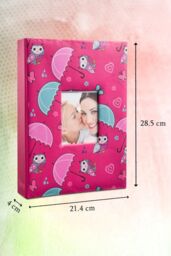 "Arpan Fashion Design 200 Holds Photo Album for 5""X7(13X18cm) Photo with Window (Cream-Flower) in Pale Pink - Size: 13X18 cm" - thumbnail 2