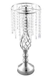 H&O Direct Silver Metal Crystal Spiral Shape Vase Ornaments Wedding Table Centerpiece - thumbnail 3