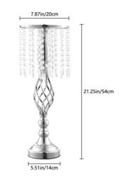 H&O Direct Silver Metal Crystal Spiral Shape Vase Ornaments Wedding Table Centerpiece - thumbnail 6