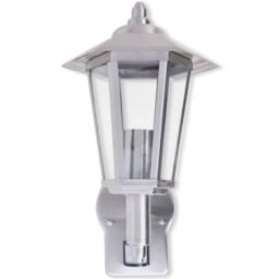Berkfield Home Outdoor Uplight Wall Lantern with Sensor Stainless Steel in Silver - thumbnail 3