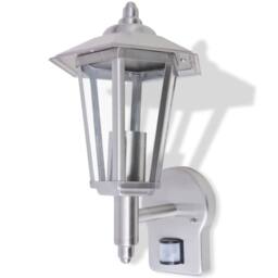Berkfield Home Outdoor Uplight Wall Lantern with Sensor Stainless Steel in Silver - thumbnail 2