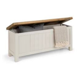 Cheshire Premium Everwood Storage Bench in Grey Wash Finish in Pale Grey - thumbnail 2