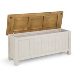 Cheshire Premium Everwood Storage Bench in Grey Wash Finish in Pale Grey - thumbnail 3