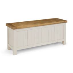 Cheshire Premium Everwood Storage Bench in Grey Wash Finish in Pale Grey