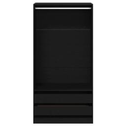 Berkfield Home Modern Black Oak Wardrobe - 100 x 50 x 200 cm - Made from Enginee - thumbnail 7