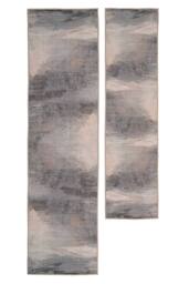 Kukoon Abstract Design Cotton Chenille Rug Blue Teal Machine Washable in Grey - Size: 60 cm x 240 cm - thumbnail 8