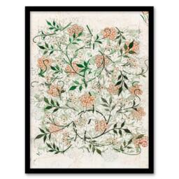 Artery8 William Morris Framed Wall Art Print Wild Jasmine Floral Pattern in White - Size: A4 - thumbnail 1