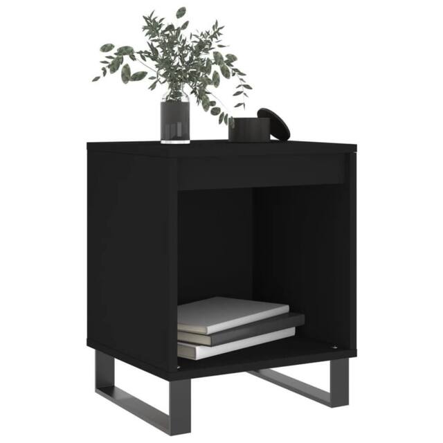 Berkfield Home Modern Bedside Cabinets 2 pcs Black 40x35x50 cm Engineered Wood - Size: 40 x 35 x 50 cm - image 1