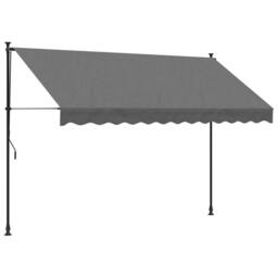 Berkfield Home Retractable Awning Anthracite 300x150 cm Fabric & Steel in Dark Grey - thumbnail 1