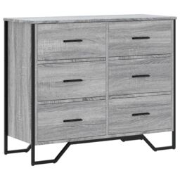 Berkfield Home Chest of Drawers Grey Sonoma 91x35.5x74.5 cm Engineered wood - thumbnail 2