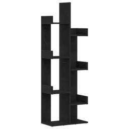 Berkfield Home Modern Black Oak Bookshelf - 48x25.5x140 cm, Made from Engineered Wood - Size: 48x25.5x140 cm - thumbnail 3