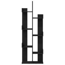 Berkfield Home Modern Black Oak Bookshelf - 48x25.5x140 cm, Made from Engineered Wood - Size: 48x25.5x140 cm - thumbnail 6