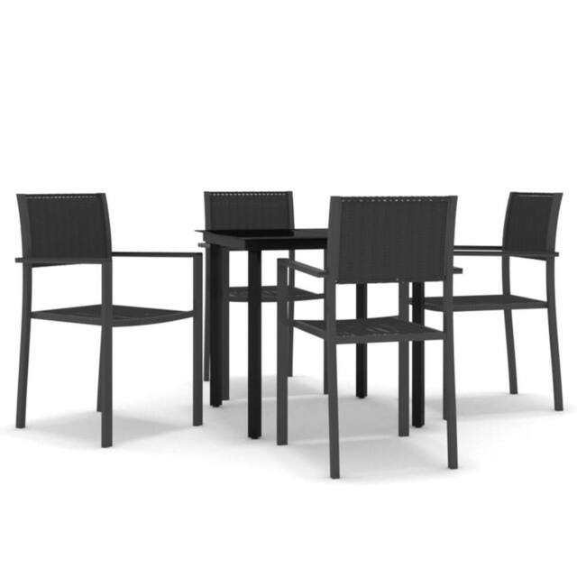 Berkfield Home 5 Piece Garden Dining Set Black - image 1