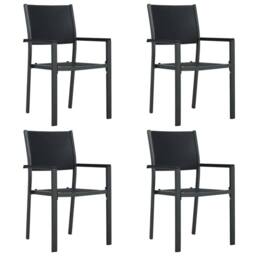 Berkfield Home 5 Piece Garden Dining Set Black - thumbnail 3