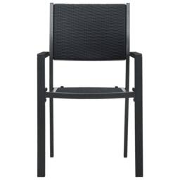 Berkfield Home 5 Piece Garden Dining Set Black - thumbnail 5