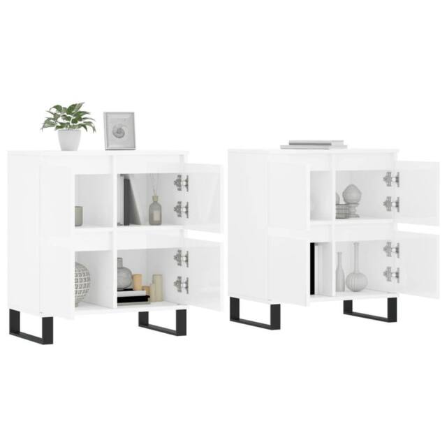 Berkfield Home Sideboards 2 pcs High Gloss White Engineered Wood - image 1