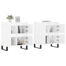 Berkfield Home Sideboards 2 pcs High Gloss White Engineered Wood - thumbnail 1