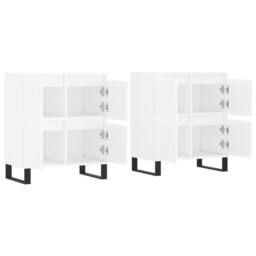 Berkfield Home Sideboards 2 pcs High Gloss White Engineered Wood - thumbnail 4