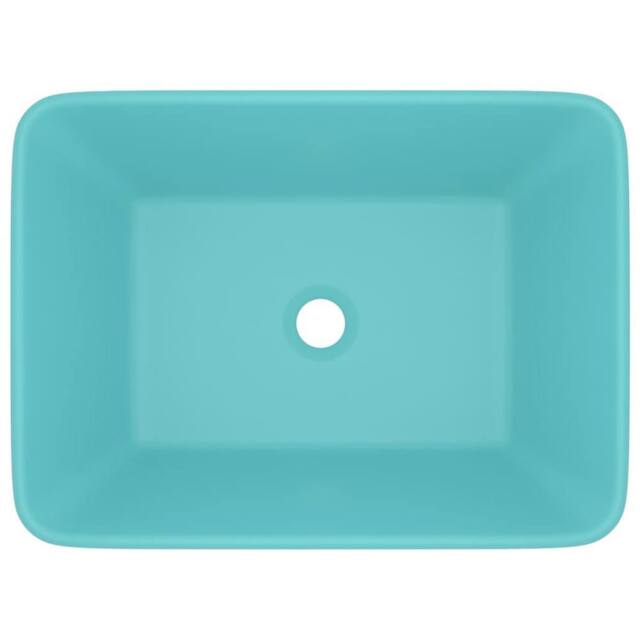 Berkfield Home Luxury Wash Basin Matt Light Green 41x30x12 cm Ceramic in Aqua - Size: 41 x 30 x 12 cm - image 1