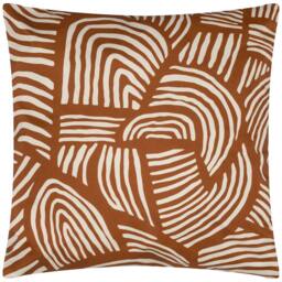 Furn Dunes Abstract Water & UV Resistant Reversible Outdoor Cushion in Burnt Orange - Size: 43 cm x 43 cm - thumbnail 3