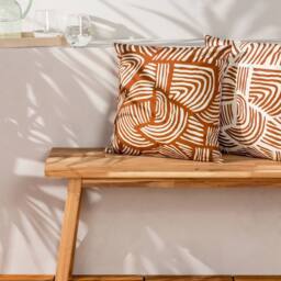 Furn Dunes Abstract Water & UV Resistant Reversible Outdoor Cushion in Burnt Orange - Size: 43 cm x 43 cm - thumbnail 1