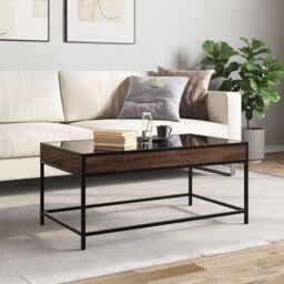 Berkfield Home Coffee Table with Infinity LED Brown Oak 90x50x41 cm - Size: 90 x 50 x 41 cm - thumbnail 4
