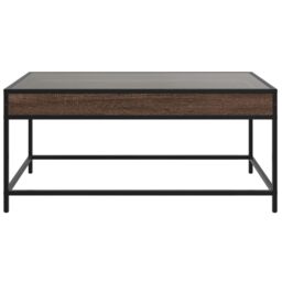 Berkfield Home Coffee Table with Infinity LED Brown Oak 90x50x41 cm - Size: 90 x 50 x 41 cm - thumbnail 6