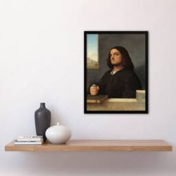 Artery8 Giorgione Portrait of a Venetian Gentleman Framed Wall Art Print in Grey - Size: A4 - thumbnail 4