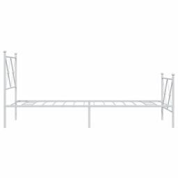 Berkfield Home Metal Bed Frame without Mattress with Footboard White 80x200cm - Size: 80x200 cm - thumbnail 5