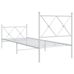Berkfield Home Metal Bed Frame without Mattress with Footboard White 80x200cm - Size: 80x200 cm - thumbnail 6